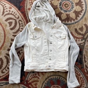 White/cream Jan jacket with cotton sleeves